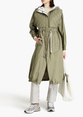 Brunello Cucinelli - Quilted bead-embellished shell hooded parka - Green - IT 38