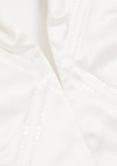 Brunello Cucinelli - Quilted satin-paneled silk crepe de chine top - White - M
