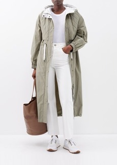 Brunello Cucinelli - Quilted-yoke Hooded Trench Coat - Womens - Khaki