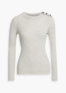 Brunello Cucinelli - Bead-embellished ribbed cashmere sweater - Gray - XL