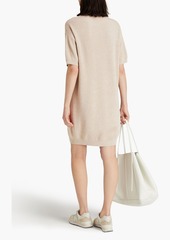 Brunello Cucinelli - Bead-embellished ribbed cotton mini dress - Neutral - M