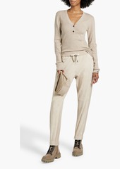 Brunello Cucinelli - Cashmere and suede tapered pants - Neutral - M