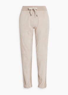 Brunello Cucinelli - Cashmere and suede tapered pants - Neutral - M
