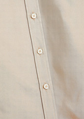 Brunello Cucinelli - Ring-embellished silk-satin twill shirt - Neutral - M