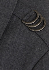 Brunello Cucinelli - Ring-embellished wool-blend blazer - Gray - IT 40