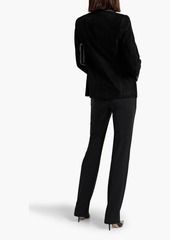 Brunello Cucinelli - Satin-trimmed suede blazer - Black - IT 38