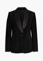 Brunello Cucinelli - Satin-trimmed suede blazer - Black - IT 38