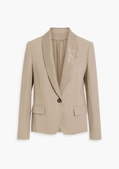 Brunello Cucinelli - Sequin-embellished embroidered twill blazer - Neutral - IT 38