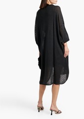 Brunello Cucinelli - Sequin-embellished linen and silk-blend midi dress - Gray - M