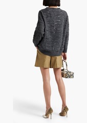 Brunello Cucinelli - Sequin-embellished open-knit cashmere sweater - Gray - L