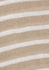 Brunello Cucinelli - Sequin-embellished striped linen and silk-blend sweater - Neutral - L
