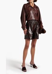 Brunello Cucinelli - Snake-effect leather shorts - Brown - IT 42