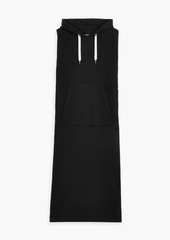 Brunello Cucinelli - Snap-detailed ribbed cotton hooded midi dress - Black - M