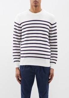 Brunello Cucinelli - Breton Stripe Cotton Long-sleeved T-shirt - Mens - Navy White