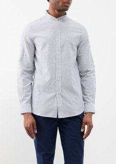 Brunello Cucinelli - Striped Cotton-blend Shirt - Mens - Grey Stripe