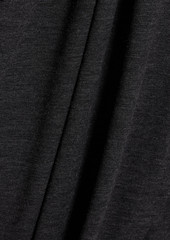Brunello Cucinelli - Wrap-effect bead-embellished wool-blend jersey dress - Gray - XXS