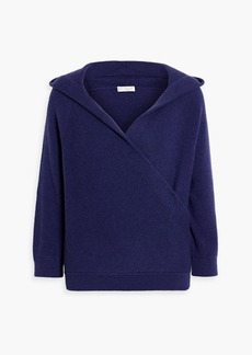 Brunello Cucinelli - Wrap-effect ribbed cashmere hooded sweater - Blue - L