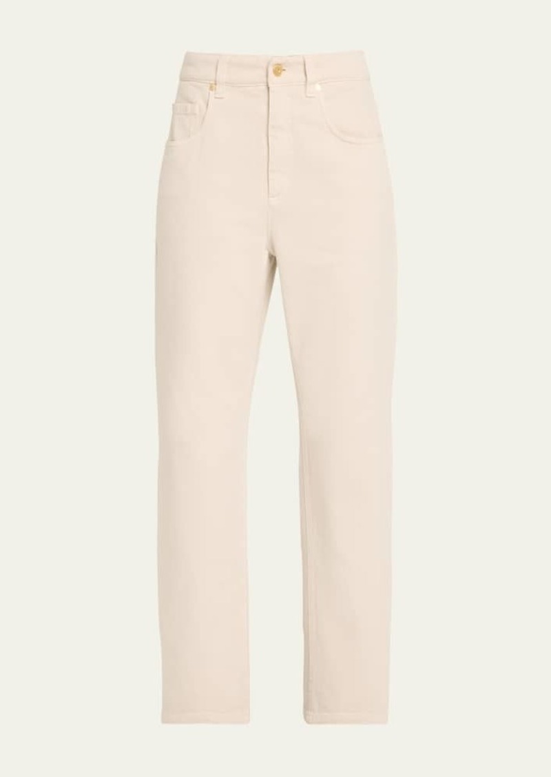 Brunello Cucinelli 5 Pocket Dyed Denim Straight Leg Pants