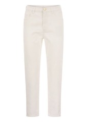 BRUNELLO CUCINELLI Baggy trousers in garment-dyed comfort denim with Shiny Tab