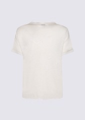 BRUNELLO CUCINELLI BLACK LINEN AND SILK BLEND T-SHIRT