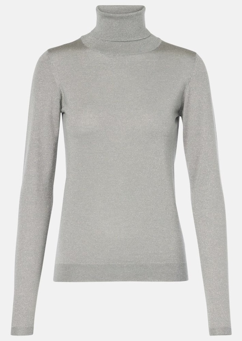 Brunello Cucinelli Cashmere and silk-blend turtleneck sweater