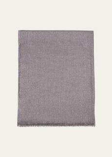 Brunello Cucinelli Cashmere and Silk Scarf with Fringe Trim