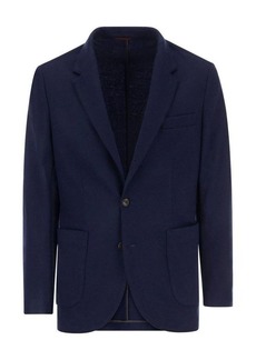 BRUNELLO CUCINELLI Cashmere jersey blazer with patch pockets