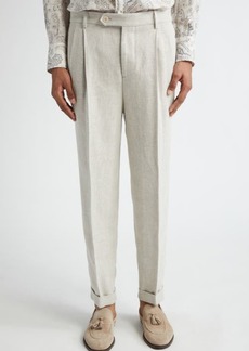 Brunello Cucinelli Chalk Stripe Linen Blend Suit