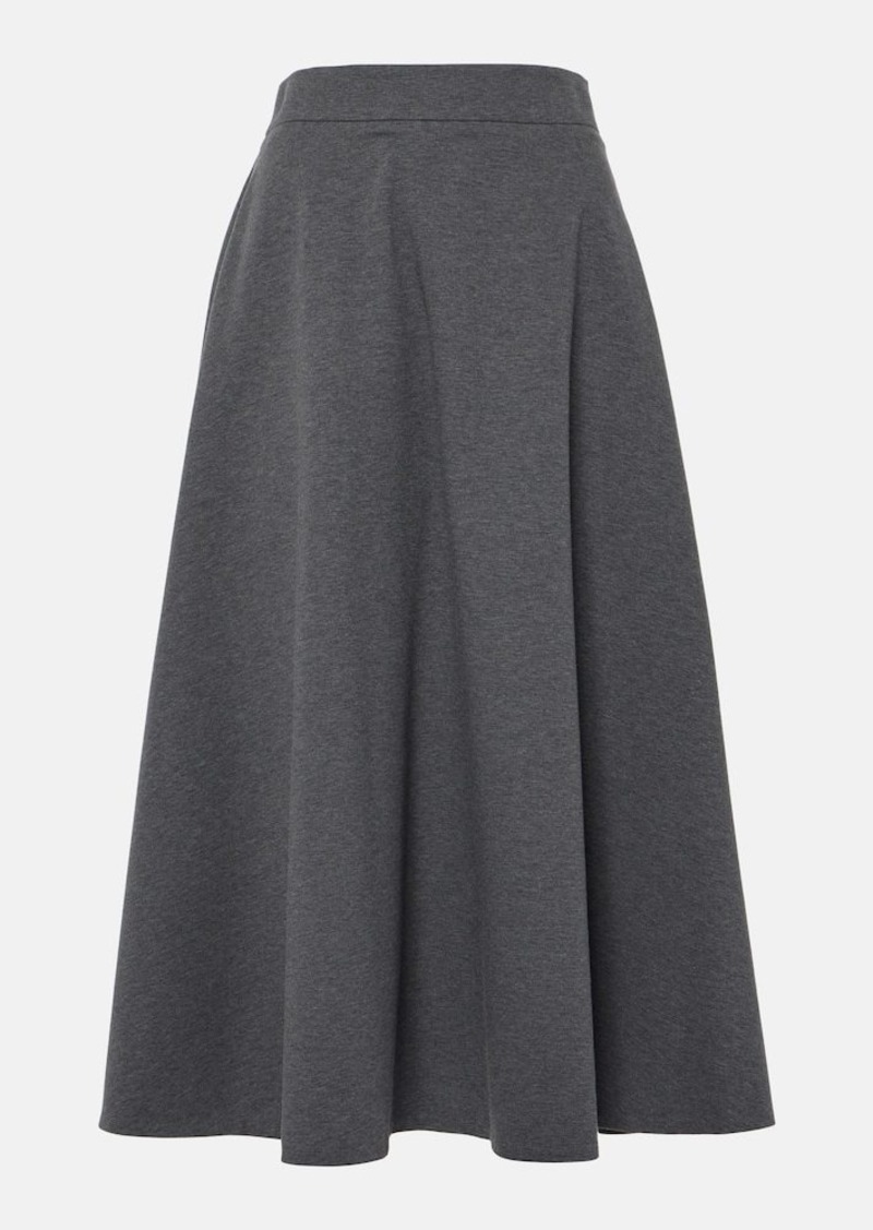 Brunello Cucinelli Cotton-blend midi skirt