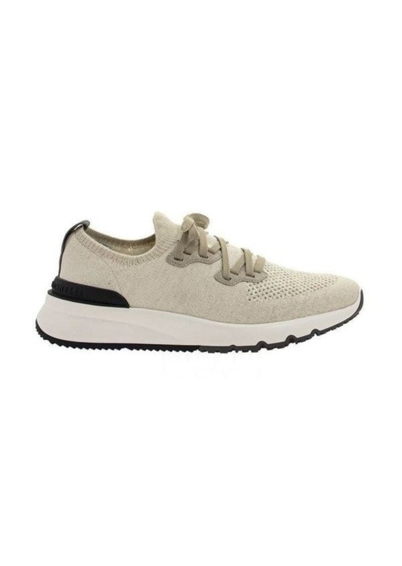 BRUNELLO CUCINELLI Cotton Chiné Knit Runners Sneakers