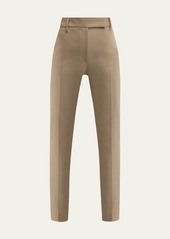 Brunello Cucinelli Cotton Crepe Double Twill Straight-Leg Pants