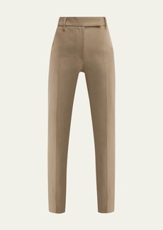 Brunello Cucinelli Cotton Crepe Double Twill Straight-Leg Pants