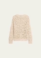 Brunello Cucinelli Cotton Open Weave Crochet Sweater