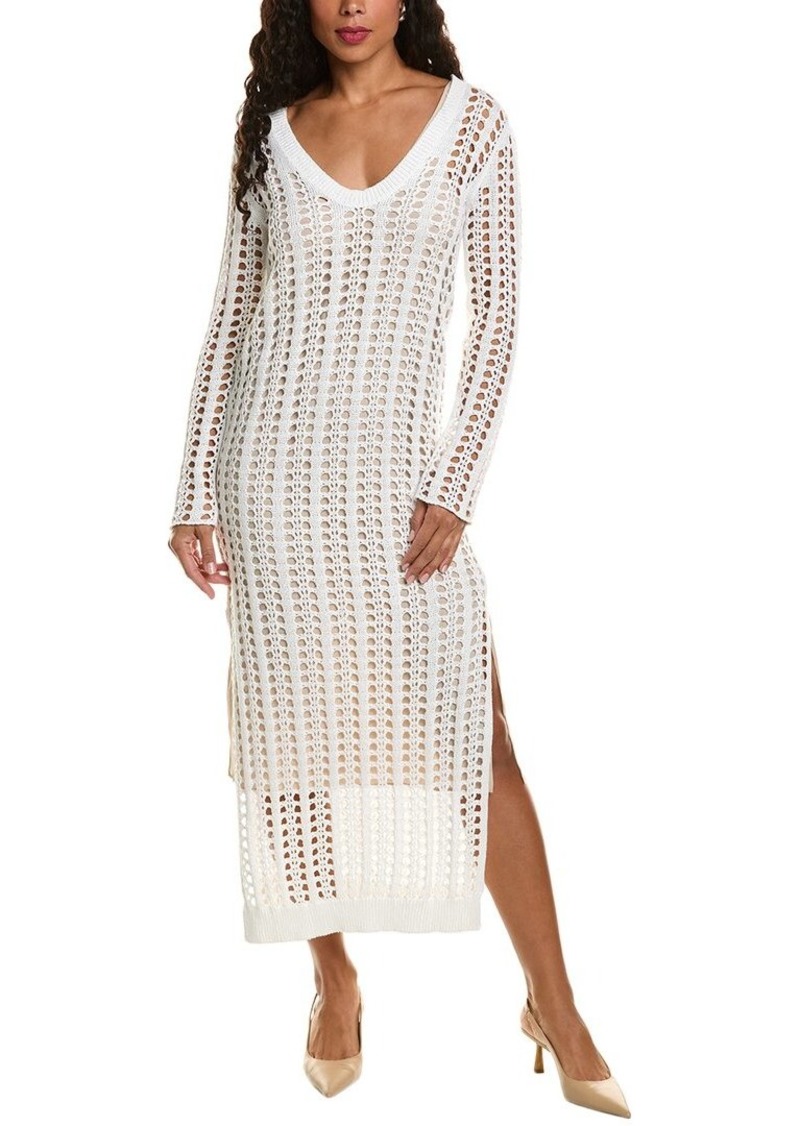 Brunello Cucinelli Crochet Linen & Silk-Blend Midi Dress