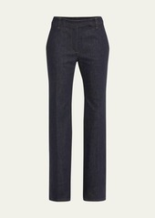 Brunello Cucinelli Dark Wash Skinny Denim Pants with Contrast Stiching