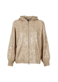 BRUNELLO CUCINELLI Dazzling Cascade cardigan with hood and zip