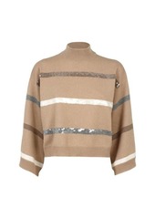 BRUNELLO CUCINELLI Dazzling Stripes short sweater