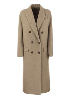 BRUNELLO CUCINELLI Double-breasted coat in cashmere cloth