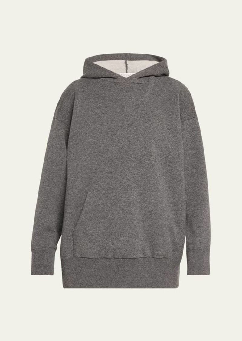 Brunello Cucinelli Double Hooded Monili Trim Cashmere Sweatshirt