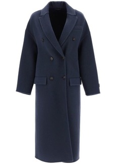 Brunello cucinelli duoble-breasted coat in wool and cashmere