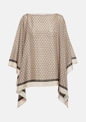 Brunello Cucinelli Embellished printed silk top