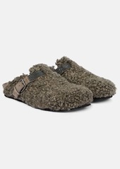 Brunello Cucinelli Embellished shearling slippers