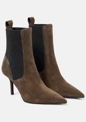 Brunello Cucinelli Embellished suede ankle boots