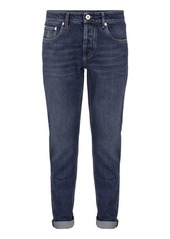 BRUNELLO CUCINELLI Five-pocket slim fit trousers in comfort denim