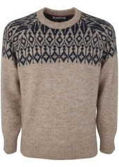 BRUNELLO CUCINELLI JACQUARD CREW NECK SWEATER CLOTHING