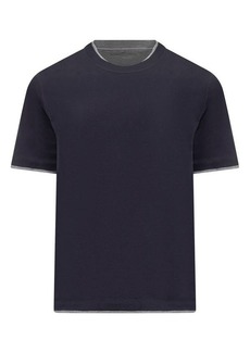 BRUNELLO CUCINELLI Jersey T-Shirt with Ribbed Hem