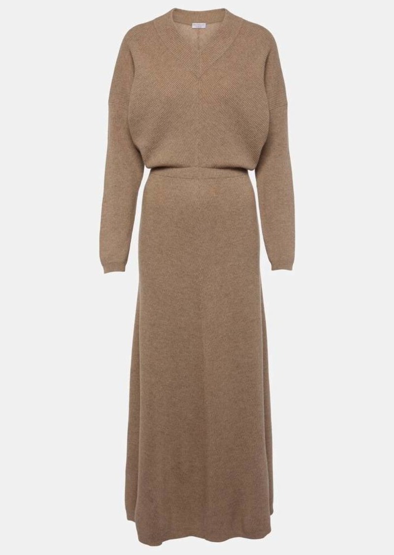 Brunello Cucinelli Knitted cashmere midi dress