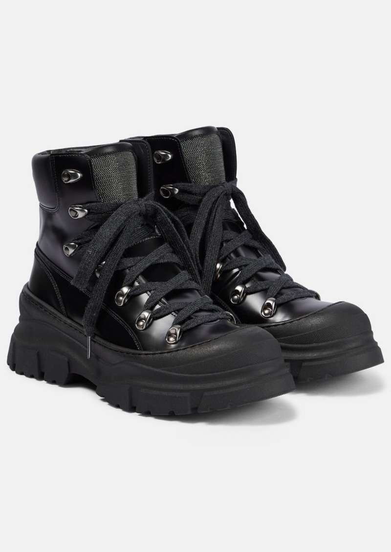 Brunello Cucinelli Leather combat boots