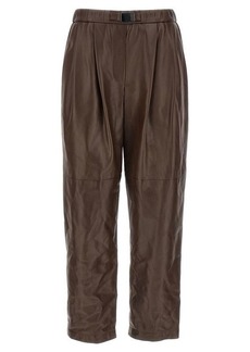 BRUNELLO CUCINELLI Leather strap pants