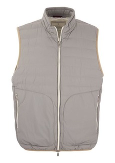 BRUNELLO CUCINELLI Lightweight sleeveless down jacket in membraned nylon
